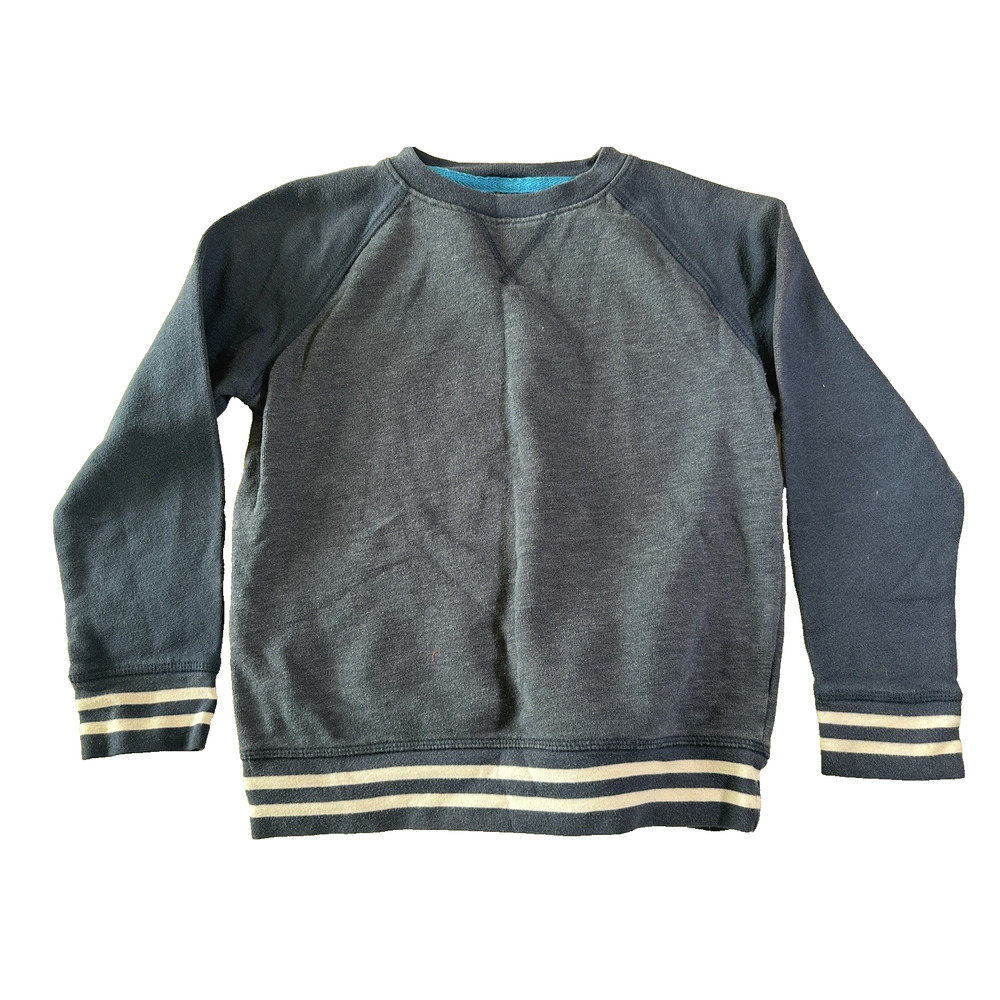Athletic Works Fleece Crew Sz M(8) Sweat Shirt Striped Ribbing Collar/cuff/Hem